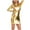 Gold, variant on Dresses Solid Color Women Long Sleeve Slim Fit Wrap Dress Cozy Sundress Wedding Guest Dress