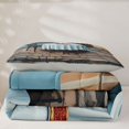thumbnail image 5 of Feelyou Spooky Street Ghost Twin Comforter Sets, Cartoon Outdoor Pizza Bedding Set, Blue Beige, Gray Reversible, 2-Piece, 1 Comforter and 2 Pillowcases, 5 of 7