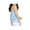 thumbnail image 2 of Rachel Roy Womens Tiered Knit Blouse, Blue, X-Small, 2 of 2