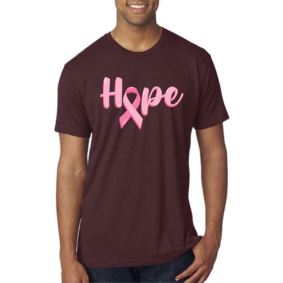 Wild Bobby, Hope Pink Ribbon Support Brave Fight, Breast Cancer Awareness, Men Premium Tri Blend Tee, Cardinal, Small