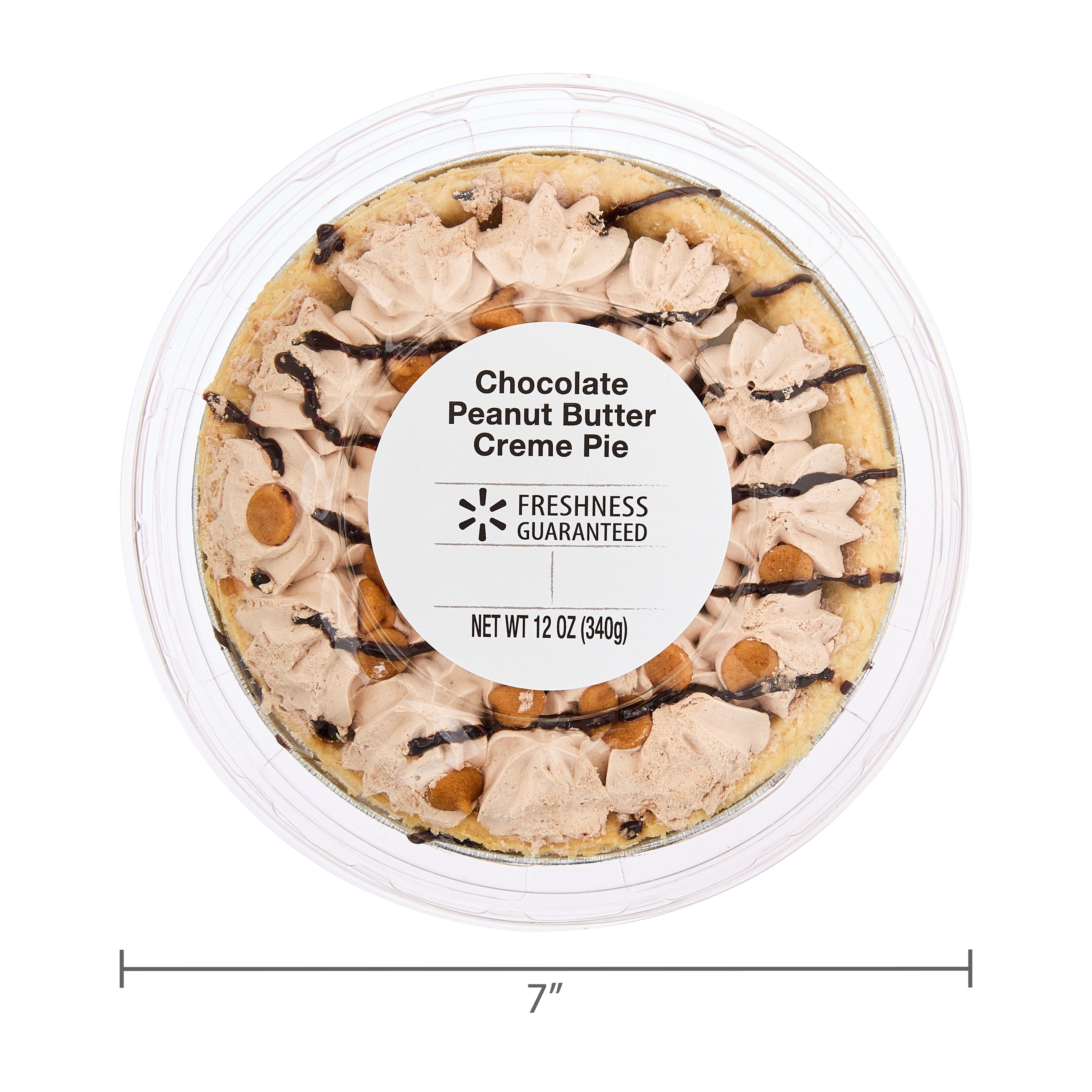 Freshness Guaranteed Chocolate Peanut Butter Creme Pie, 12 oz Tray