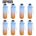 thumbnail image 1 of 900ml Sports water Bottle High Temperature Resistant Graduated Straw Cup Rainbow Frosted Progressive Color Water Cup Plastic Cup, 1 of 7
