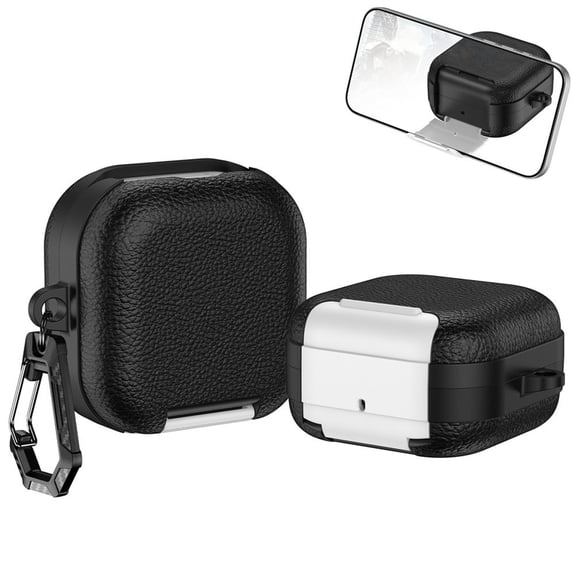 Protective Case Compatible with Galaxy Buds 4 / 4 Pro, PC TPU Earbuds Cover with Lock Design and Stand Support