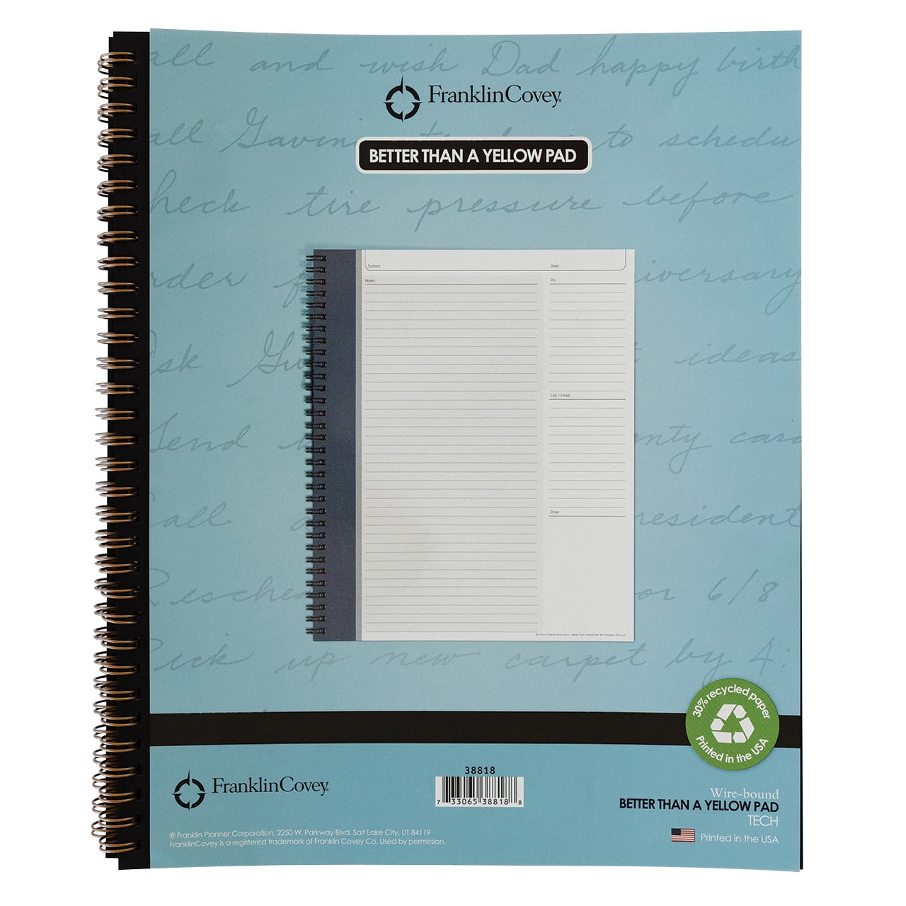 FranklinCovey Better Than a Yellow Pad - Vertical Notes (Monarch Size)
