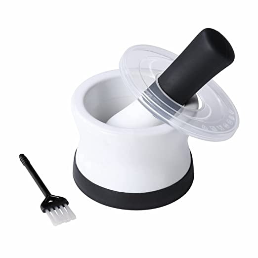KITCHENDAO Ceramic Mortar and Pestle Set with Visible Lid to Avoid Mess