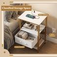 thumbnail image 6 of Gymax Nightstand w/Charging Station Set of 2 w/Fabric Drawer & Open Storage Shelves, 6 of 10