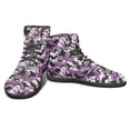 thumbnail image 5 of POLERO Women's Purple Black Camouflage Walking Sneaker PU Leather Work Office Business Shoes Lace Up Athletic Running Cycling Flat Shoes Travel Training Walk Hiking Sneakers for Women Ladies, 5 of 7