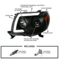thumbnail image 3 of Spec-D Tuning Black LED Tube Projector Headlights with LED Sequential Switchback Signal Compatible with 2005-2011 Toyota Tacoma, Left + Right Pair Headlamps Assembly, 3 of 5