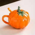 thumbnail image 4 of Mlkoz Halloween Decor, Ceramic Mug Halloween High Value Pumpkin Cup Coffee Cup With Lid, Womem Gifts, 4 of 6