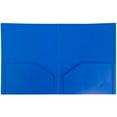 thumbnail image 2 of JAM Paper Heavy Duty Plastic 2 Pocket School Folders, Blue, 3/Pack, 2 of 4
