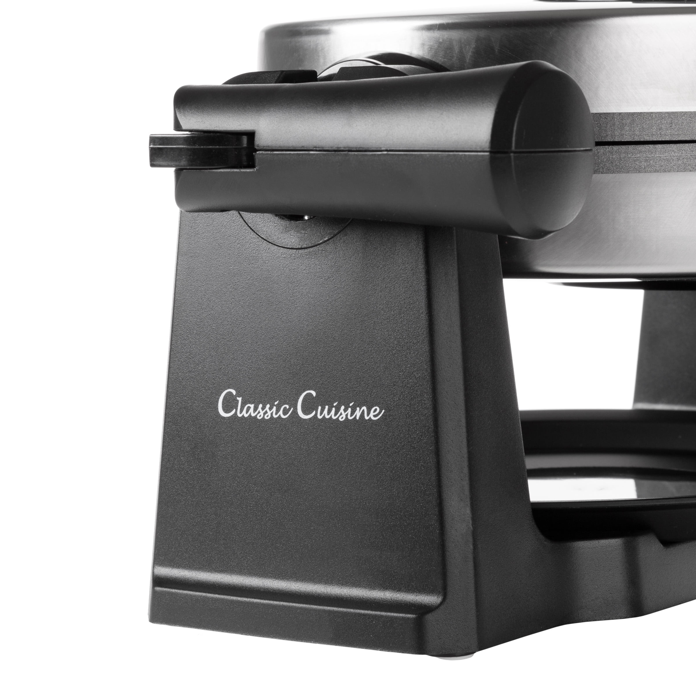 Classic Cuisine 180-Degree Nonstick Flip Waffle Iron with Drip Pan