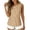 Khaki, variant on EazyTech Women's Sleeveless Striped Tank Tops – Asymmetric Neckline with Button Details, Casual Summer Top