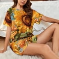 thumbnail image 4 of KLL Sunflower Blue Sky Print Pajama Set for Women Short Sleeve Sleepwear Pjs Soft 2 Piece Lounge Sleepwear Sets-3X-Large, 4 of 6