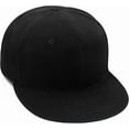 thumbnail image 2 of EaseDay Unisex Snapback Hat, Classic Flat Brim Baseball Cap with Adjustable Plain Tone Strap, High Top Blank Style Golfing Headwear, Black, 1-Pack, 2 of 6