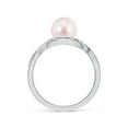 thumbnail image 2 of ANGARA Japanese Akoya Cultured Pearl and Diamond Infinity Ring in 925 Sterling Silver for Women | June Birthstone, Birthday, Anniversary, Jewelry Gift for Women | Pearl Ring, 2 of 7