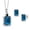 London Blue||London Blue||Black, variant on 4.06 Ct London Blue Topaz 925 Sterling Silver Pendant and Earrings Jewelry Set