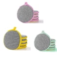 thumbnail image 2 of Esponja flexible para el hogar, herramienta de limpieza de cocina de doble acción de microfibra suave con orificio para colgar, esponjas de fregado que no rayan para las necesidades diarias (5 piezas), 2 of 5