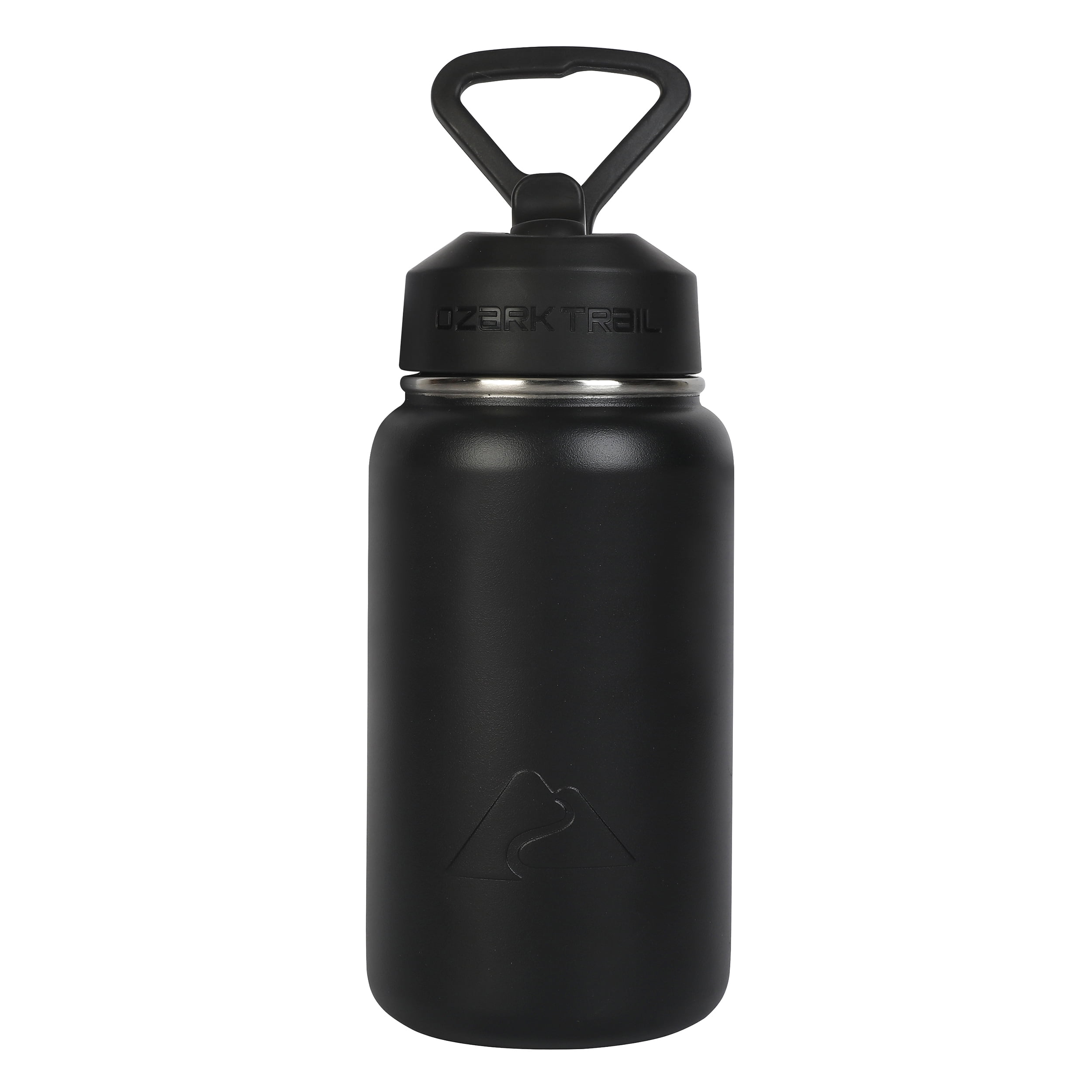 Ozark Trail Stainless Steel Insulated Flip-Straw Water Bottle, 18 oz, Black