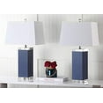 thumbnail image 2 of Safavieh Lighting Collection Deco Leather Navy 25.5-inch Table Lamp (Set of 2), 2 of 5