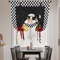 thumbnail image 3 of Red Black Chef Tie Up Curtains for Windows, Adjustable Balloon Window Shades, Cartoon Cute Watercolor Cooking Plaid Kitchen Window Treatments Adjustable Roll Up Curtain for Basement/Nursery 52"x45", 3 of 8