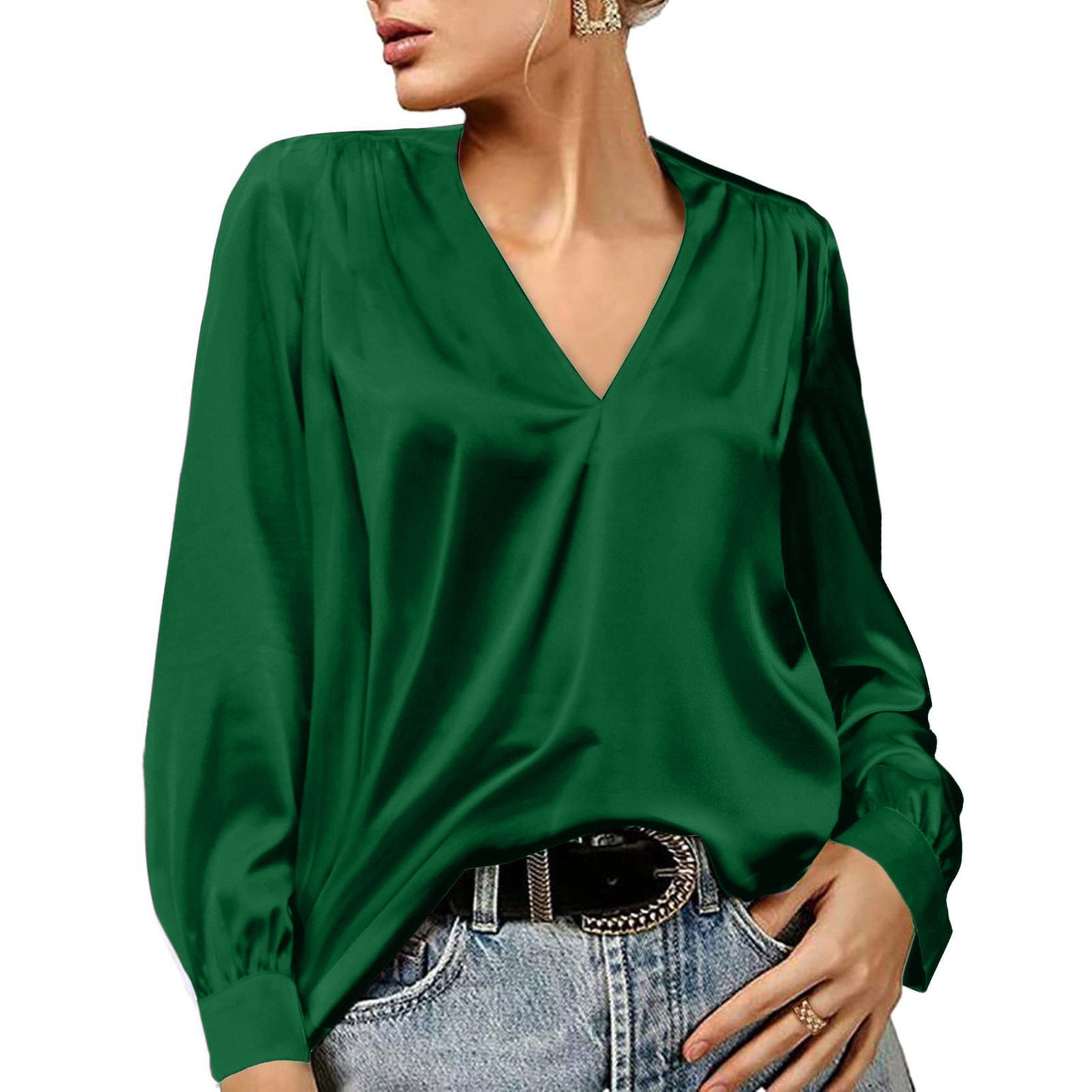 big women in satin blouses