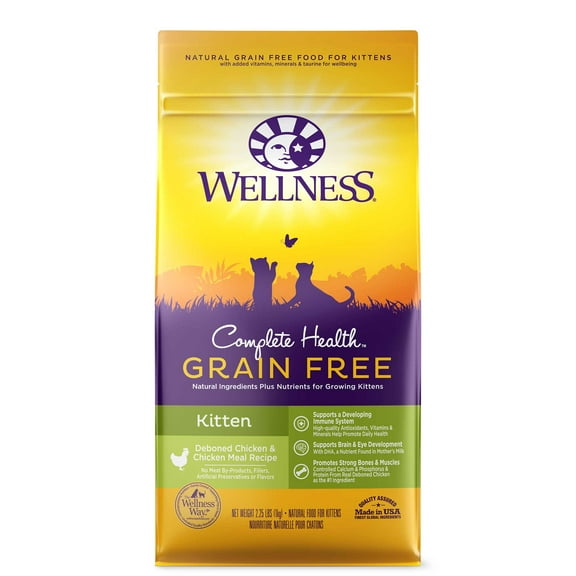 Wellness Complete Health Adult Dry Cat Food for Indoor Cats, Grain Free, Natural, Healthy Weight Chicken & Turkey Meal (5.5 Pound Bag)