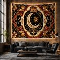 thumbnail image 6 of Celestial Starburst Medallion on Burgundy Background, Mystical Illustration for Yoga Enthusiasts Bohemian Wall Art Decor, Birthday Gift Tapestry Wall Hanging for Bedroom and Living Room, 6 of 7
