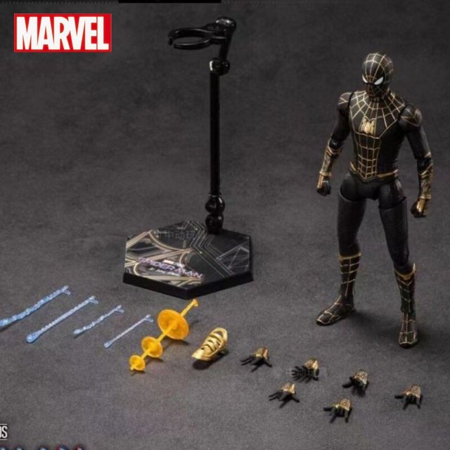 Traje negro genuino de Marvel Spider-Man, traje integrado articulado Bjd Ton Stark, modelo de figura de acción, juguete, regalo de cumpleaños para niños Fivean unisex