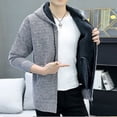thumbnail image 5 of BXINGOHAI Mens Hoodies Knit Sweater, Full Zip Fleece Cardigan Sweaters Casual Slim Fit Knit Hooded Men Sweater Jacket Sale Gray,XL, 5 of 5