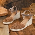 thumbnail image 5 of YLYL Women's Espadrilles Sandals Ankle Strap Buckle Closed Toe Platform Wedge Heel Summer Sandals, 5 of 9