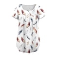 thumbnail image 4 of Jacenvly Hauts pour Femmes Liquidation Hauts Imprimés à Manches Courtes Col Rond Plissé Mode Décontractée Printemps et Été Hauts et Blouses pour Femmes, 4 of 6