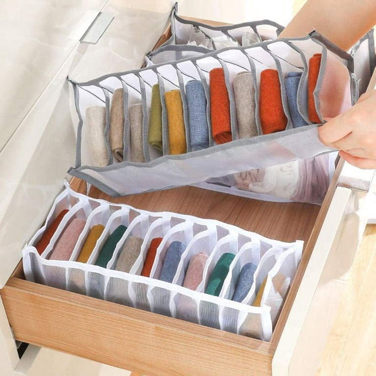 mDesign Plastic 3 Compartment Divided Drawer and Closet Storage Bin -  Organizer for Shirts, Scarves, Socks, Bras, Tees, Underwear, Dress Drawer