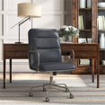 thumbnail image 3 of Scranton & Co Chaise de Bureau en Cuir Moderne Gris, 3 of 11