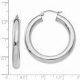 thumbnail image 4 of Auriga Fine Jewelry 14K White Gold 5mm Lightweight Hoop Earrings for Women (L-35mm, W-5mm), 4 of 5