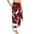 thumbnail image 2 of Junzan Christmas Buffalo Plaid Women'S Pajama Pants Drawstring Comfy Sleep Bottoms With Pockets, 2 of 9