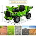 thumbnail image 2 of EastVita Ride on Dump Truck, Ride On Car with Remote Control, 12V Kids Electric Car with Remote Control, Ride on Construction Vehicles with Electric Dump Bed and Extra Shovel, Music Player Green, 2 of 6