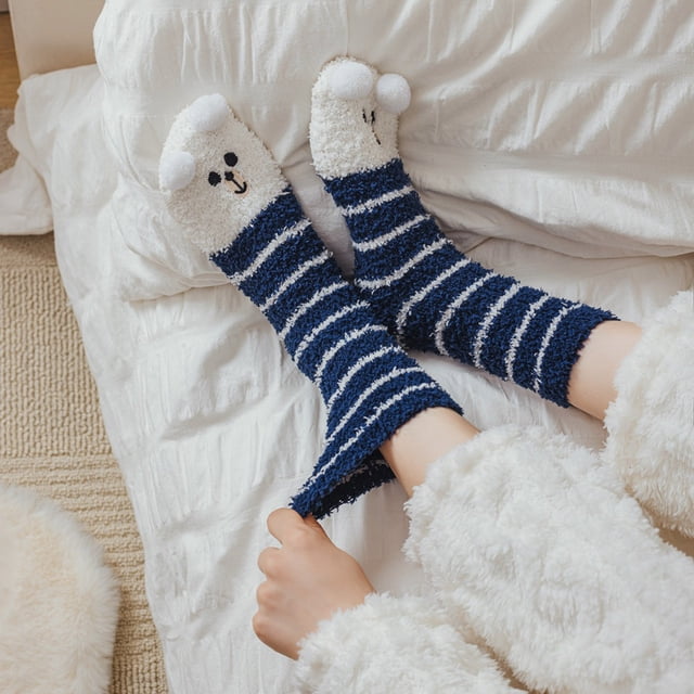 Womens Fuzzy Socks Fluffy Slipper Soft Cabin Fleece Sleep Cozy Socks Sports Socks Sock Multicolor
