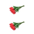 thumbnail image 1 of Monstrate 10 hermosas flores de PU para la decoración del hogar - Apariencia realista Amigable con las mascotas Fácil de limpiar Buena Rojo 2Conjunto, 1 of 6