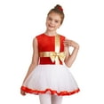 thumbnail image 4 of YEAHDOR Toddlers Girls Santa Christmas Party Costume Shiny Sequins Big Bow Decor Ballet Dance Dress A Red 6, 4 of 7