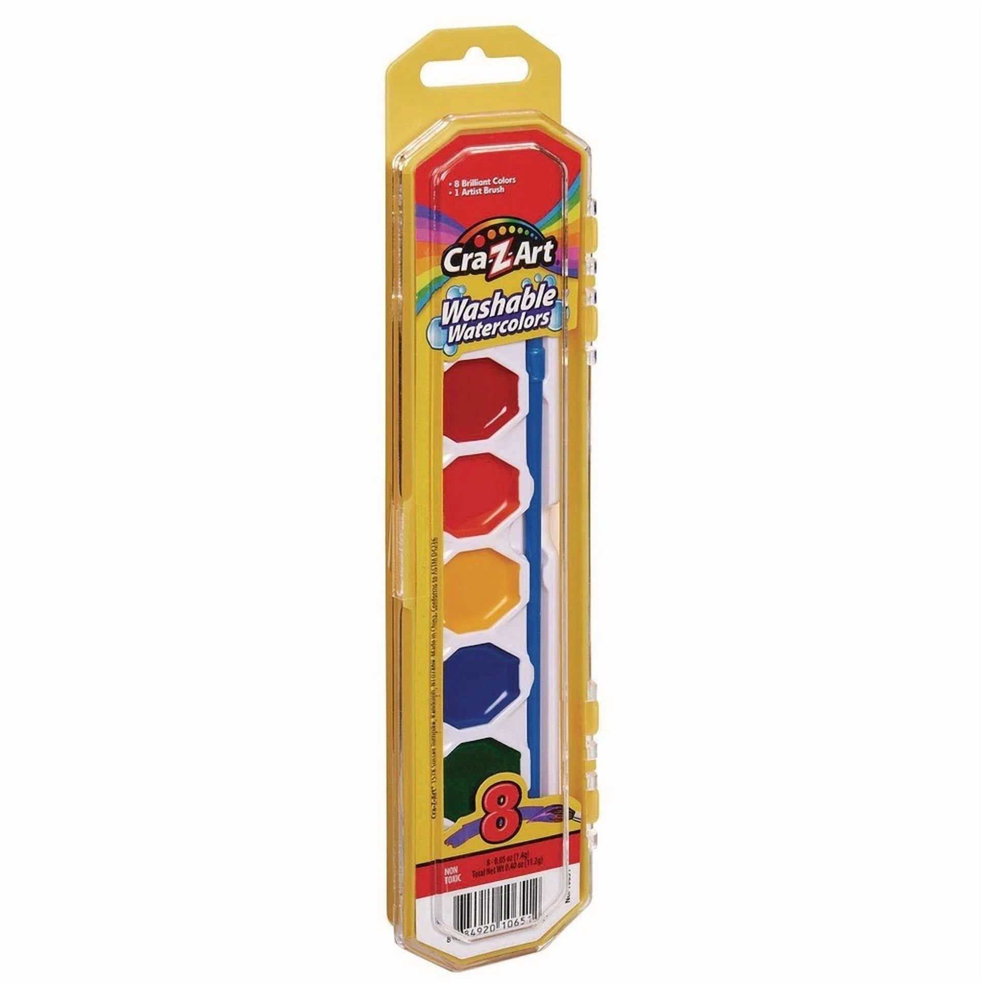 Cra-Z-Art 1065172 Washable Watercolors Palette Tray - Assorted Colors (8/St) New