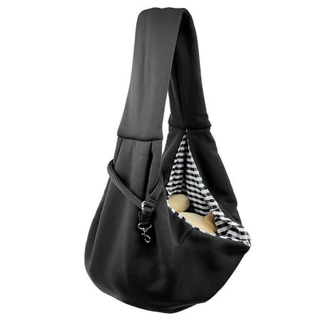 Dog And Cat Sling Carrier  Hands Free Reversible Pet Papoose Bag - Soft Pouch And Tote Design  Suitable For Puppy  Small Dogs - black
