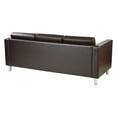 thumbnail image 3 of OSP Home Furnishings Pacific Easy-Care EspressoFaux Leather Sofa Couch with Box Spring Seats and Silver Color Legs, 3 of 8