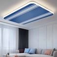 thumbnail image 2 of Blue Striped Fluorescent Light Covers, Farmhouse Blue White Stripes Magnetic Light Covers for Ceiling Lights, Fluorescent Ceiling Shade Filters for Classroom Bedroom Office 4x2Ft x 2PCS, 2 of 8