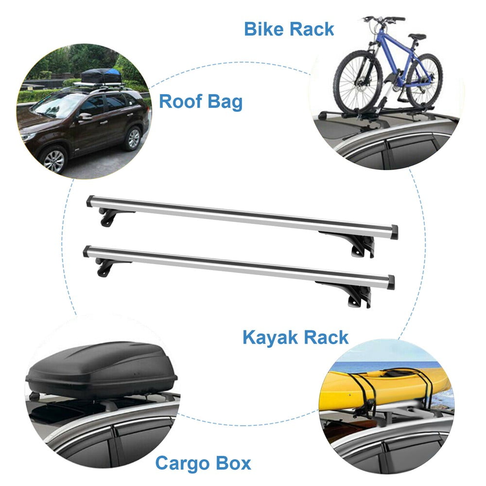 48" Car Roof Rack Universal Top Cross Bar Luggage Cargo Carrier Rails Aluminum