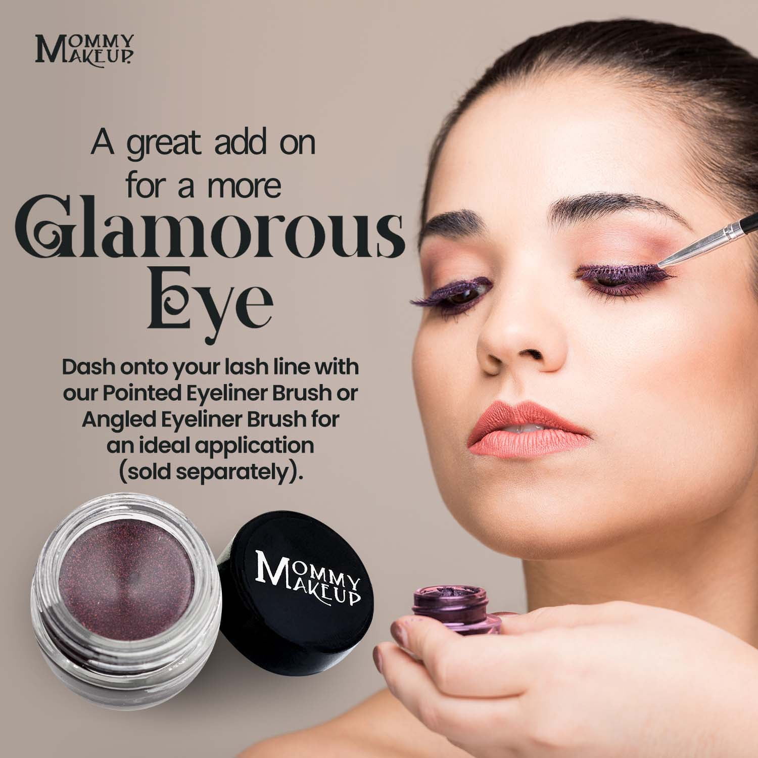Waterproof Gel Eyeliner Pot in Black Orchid (Luscious Metallic Black Burgundy) - Long Wear Cream Eye Liner - Stay Put Gel Eyeliner by Mommy Makeup