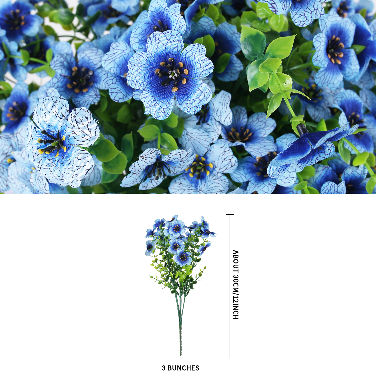 9 Bundles Artificial Flowers for Outdoor,No Fade Fake Plastic Flowers Faux Plants for Decoration Hanging Planters Indoor Outside Garden Porch Window Box Home Wedding Farmhouse
