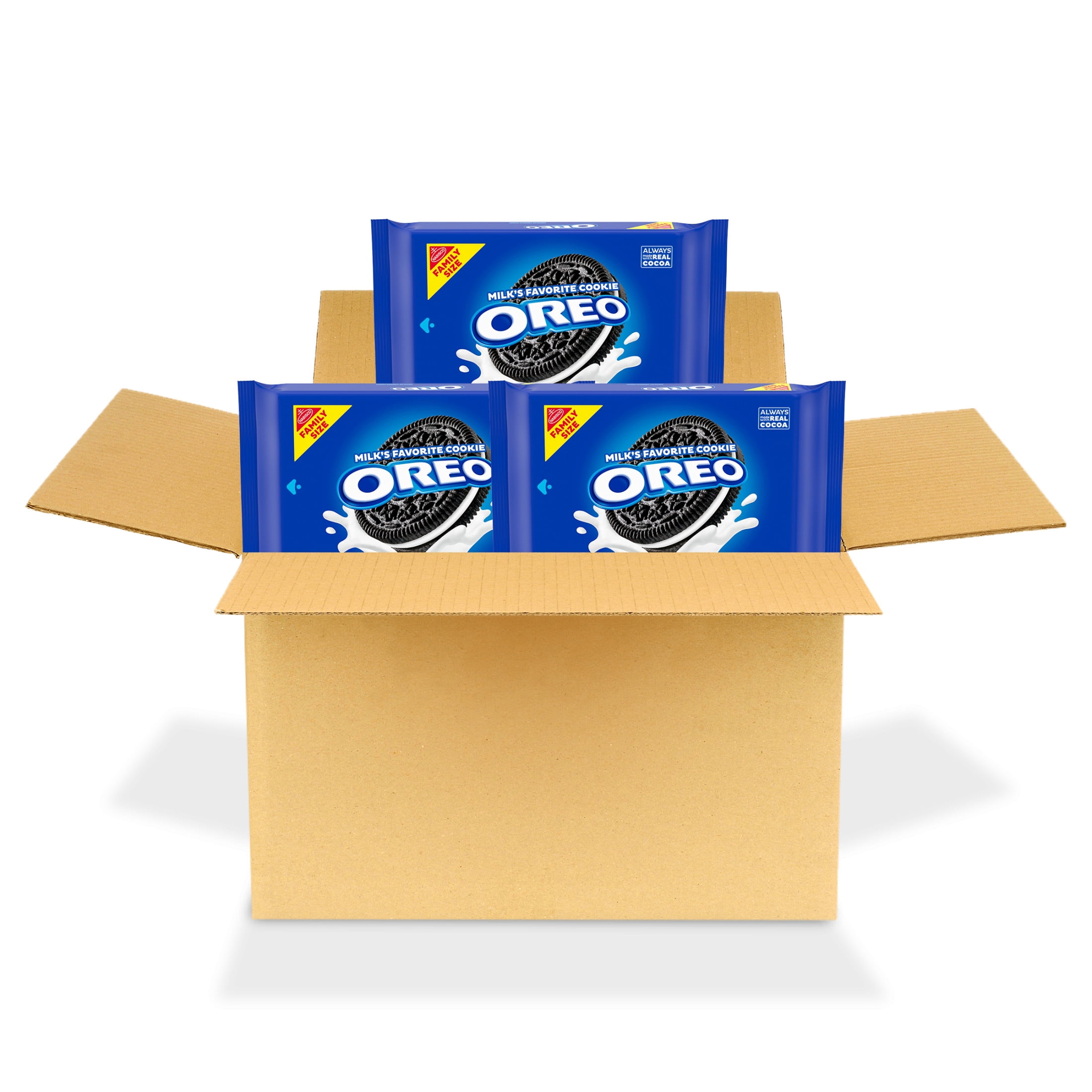 OREO, Double Stuf Chocolate Sandwich Cookies, Family Size, 3 Packs