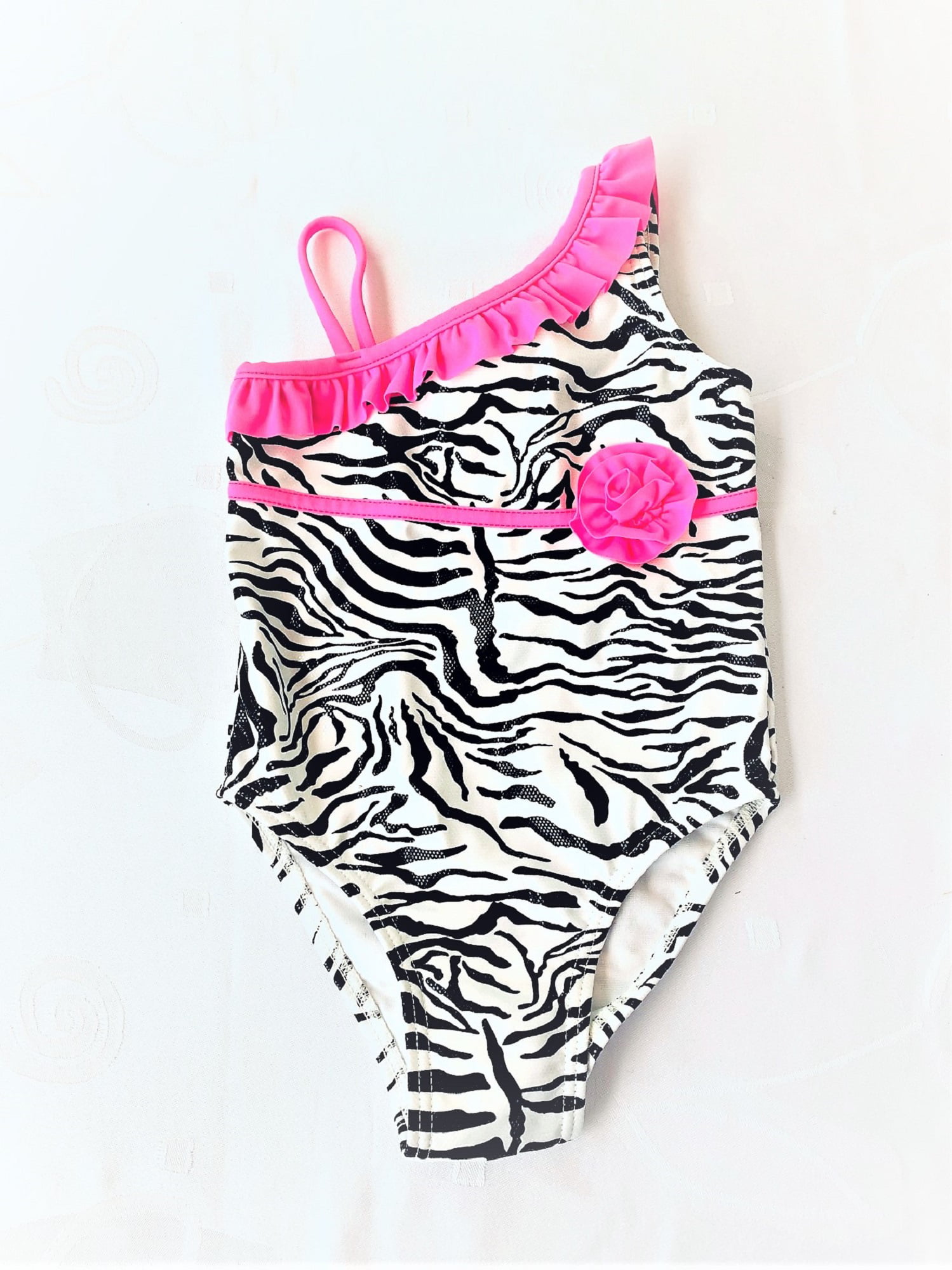 Flapdoodles Girls Pink Cool Zebra Swimsuit Age 7 Years Bnwt 
