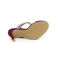 thumbnail image 5 of BLISSFUL STEP Women's Open Toe Stiletto High Heel Rhines Mules Sandals Burgundy 10, 5 of 7