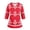 Red, variant on Fun Scrubs for Women Plus Size 3/4 Sleeve Wrinkle-Resist Nursing Uniform Fashion V Neck Floral Print Side Slits Scrub Shirt Breathable Tees Blouse with Pockets Mint Green M